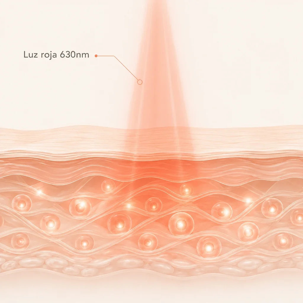 La luz roja llega a la piel