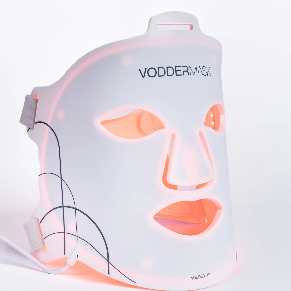 VODDERMASK encendida sobre fondo blanco
